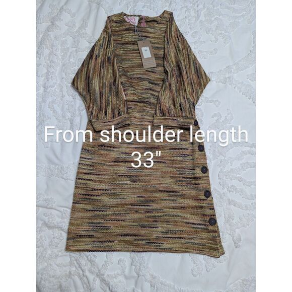 🌸 Fresh Karma Knit Dress or Tunic with Butterfly Patch Size M - Picture 6 of 6